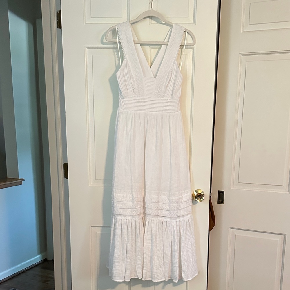White Midi Dress 100% Cotton NWT